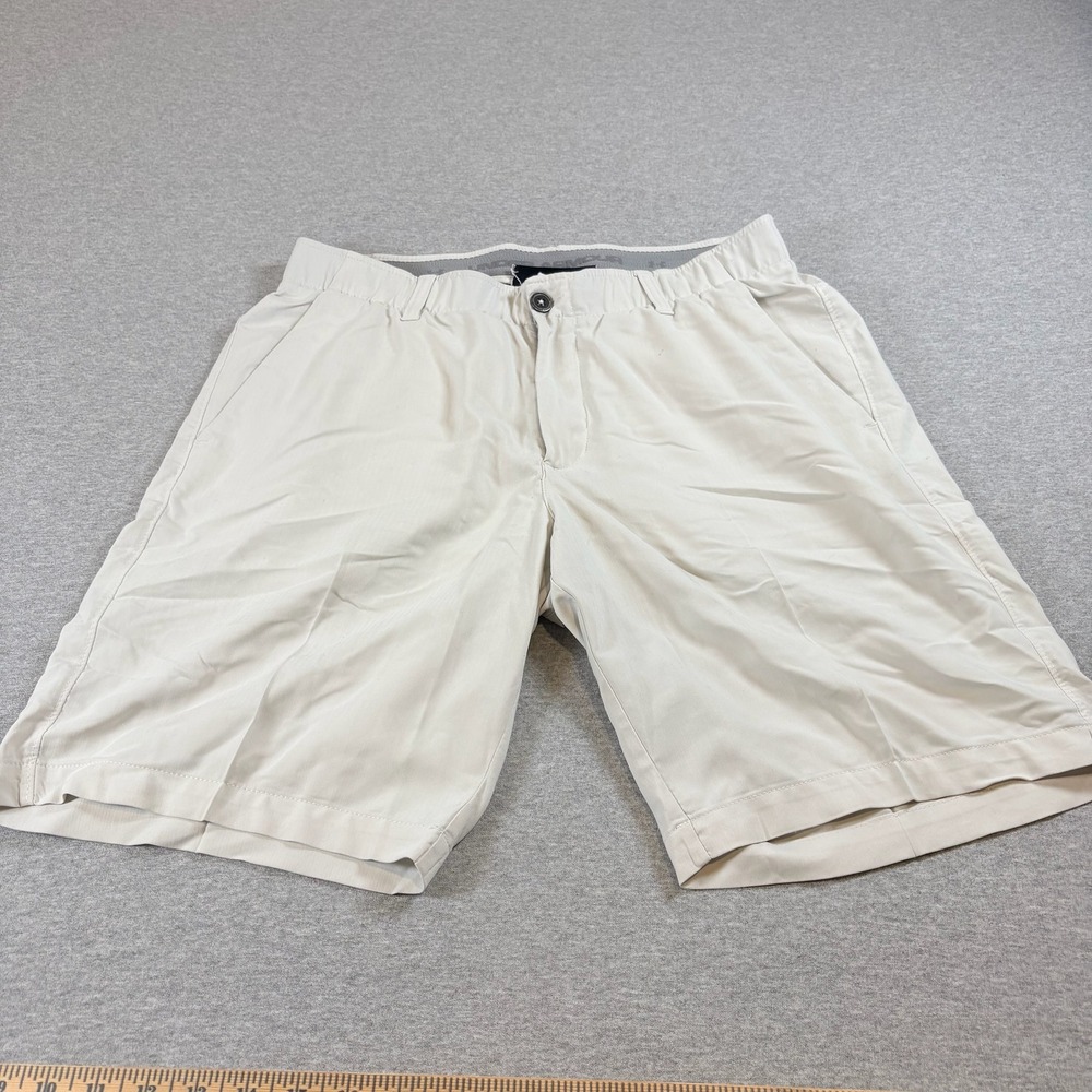 Under Armour Golf Shorts Mens 34 White HeatGear Athletic Stretch Waist